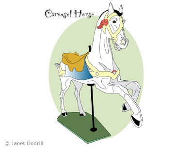 Carousel Horse iPad Art by Janet Dodrill.