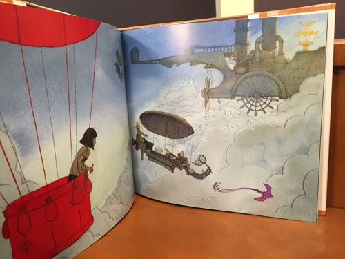 Children's area, decorated with inspiration from the book "Journey" by Aaron Becker.