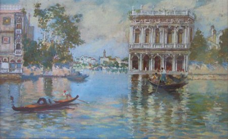Hugo Max Schmitz’s watercolor of Venice done on his honeymoon, 1902.